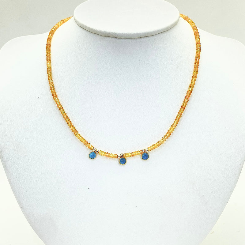 Gemmy necklace - 14kt gold Yellow sapphire and topaz