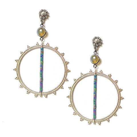 Spiral Sun Earrings - sapphire